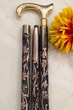 NEW SOLID ANTIQUE SOLID BRASS HANDLE WOODEN WALKING STICK CANE VINTAGE DESIGNER