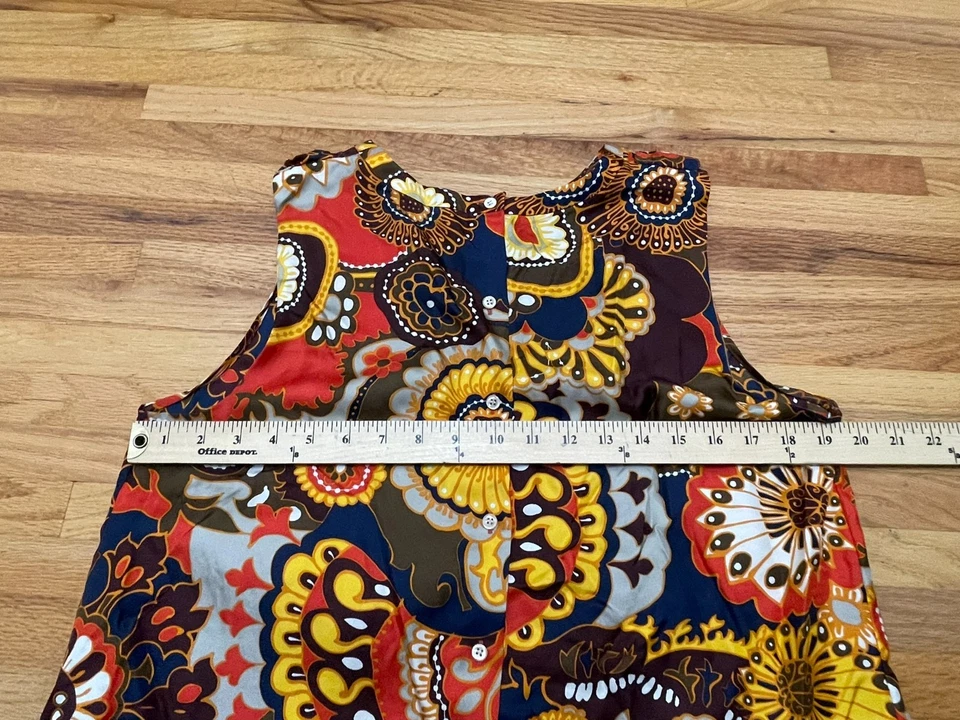 J. Blusa sin mangas Crew Darwin Ratti para mujer 12 amarilla seda sarga volantes floral Foto 4 de 4