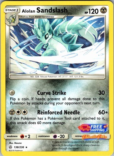 Alolan Sandslash 138/236 Rare SM - Cosmic Eclipse Pokemon NM/LP