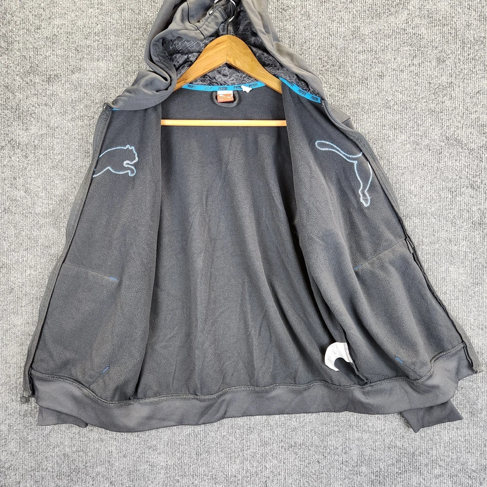 Толстовка с капюшоном мальчика большой серый полный молнии куртка открытый Sport Athletic логотип - Изображение 2 из 4