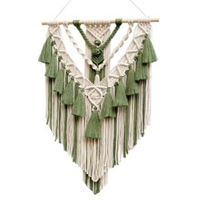 Boho Macrame Wall Hanging  Decor Cotton Handmade Tapestry with Tassel, Woven