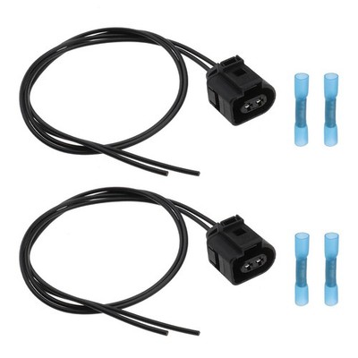 eMagTech 2 Set Connector Plug Headlight Wiring Harness Cable Socket 2 Pin
