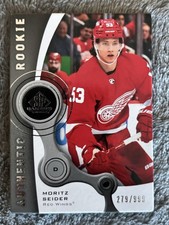 Moritz Seider /999 Retro Sp Game Used Authentic Rookie Red Wings Hockey R-75