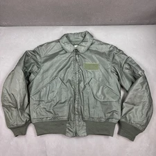 US Military Flyers Jacket Mens Large Green Pilot Flight 90s CWU 45P Bomber Plane