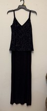 Em Francais By Huey Walizer Evening Gown Embellished Top Navy/ Iridescent
