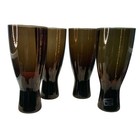 Vintage MCM Lenox Imperial Pilsner Glassware Barware Set of 4 Brown Glasses