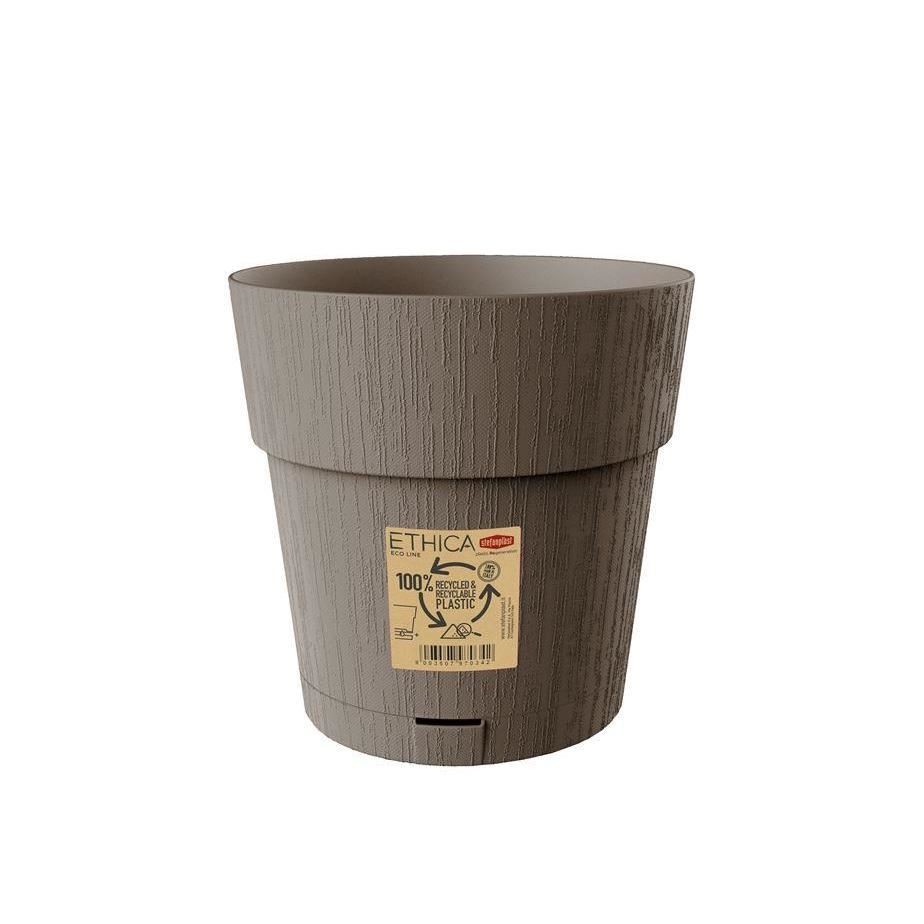 Ethica Plastic Pot 15cm Dove Grey Self Watering Durable Recycled Outdoor Planter