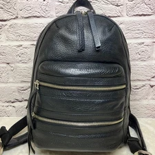 Mark Jacobs all leather embossed leather backpack black
