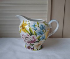 Katie Alice English Garden ceramic creamer jug, floral print, VGC