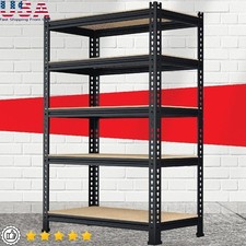 Metal 5 Tier Heavy Duty Garage Shelving Adjustable Storage Unit Utility Rack New