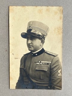 T) Foto militare cartolina 9x14cm Milizia MVSN Generale Montagna Bombardieri