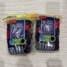 2 Pack Hanes Boys Boxer Briefs Wicking Cool Comfort 8 Pack Size M 10-12
