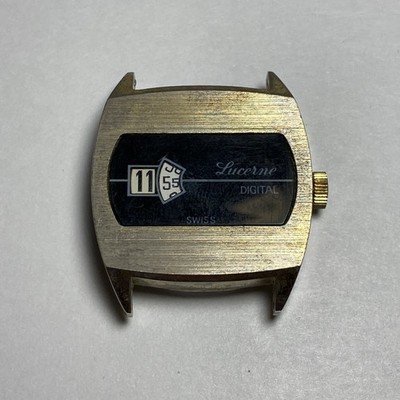 Lucerne 1970s Digital Swiss Made Direct Read Jump Hour Windup Watch - As Is