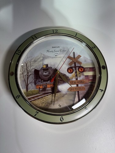 1994 Panclox Train Quartz Clock Hourly - Railroad Train  Collectible Wall Clock