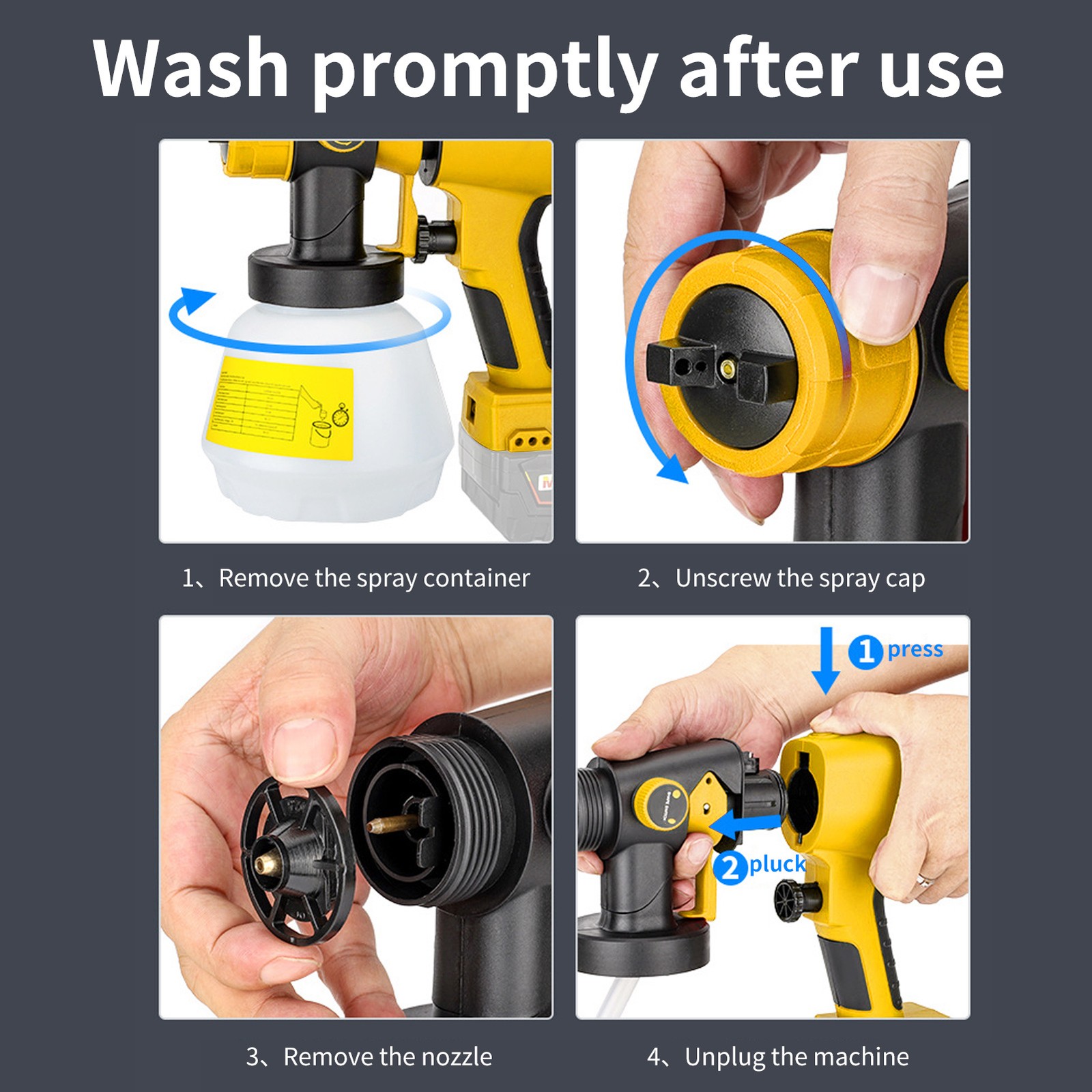 Cordless Paint Sprayer For 20V Max Battery Handheld Electric Paint