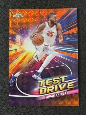 Mikal Bridges 2024-25 Topps Chrome Test Drive Orange Geometric 22/25