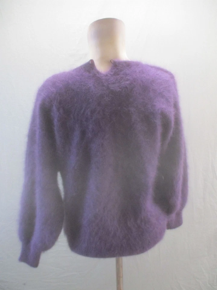 Lindo Suéter Suave Acogedor Lira Talla S Para Mujer Púrpura Mezcla Angora Alta Moda 320 Foto 4 de 4