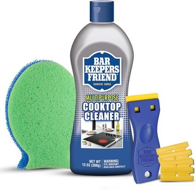 Cooktop Cleaner + Scraper + Dish Fish - Multipurpose Liquid Stovetop Cleanser,