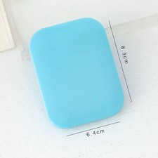 Blue Mini Folding Makeup Mirror With Comb Travel Pocket Mirror