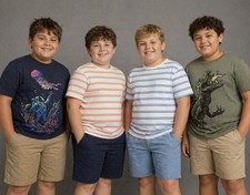 Lot Of 4 NWT Cat  Jack Boys T-Shirts 10/12 Husky Dinosaur Astronaut Green Blue