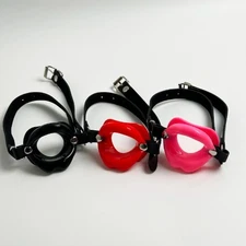 Silicone Lips Open Mouth Gag Lips Shape Gear Mouth Plug Adults Oral Fixation 