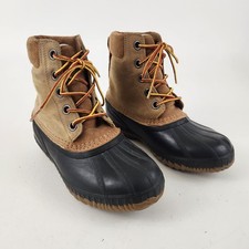 Sorel Youth Cheyanne II Lace 200g Waterproof Elk Brown Black Winter Boots Size 3