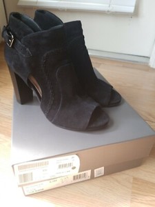 vince camuto black open toe booties