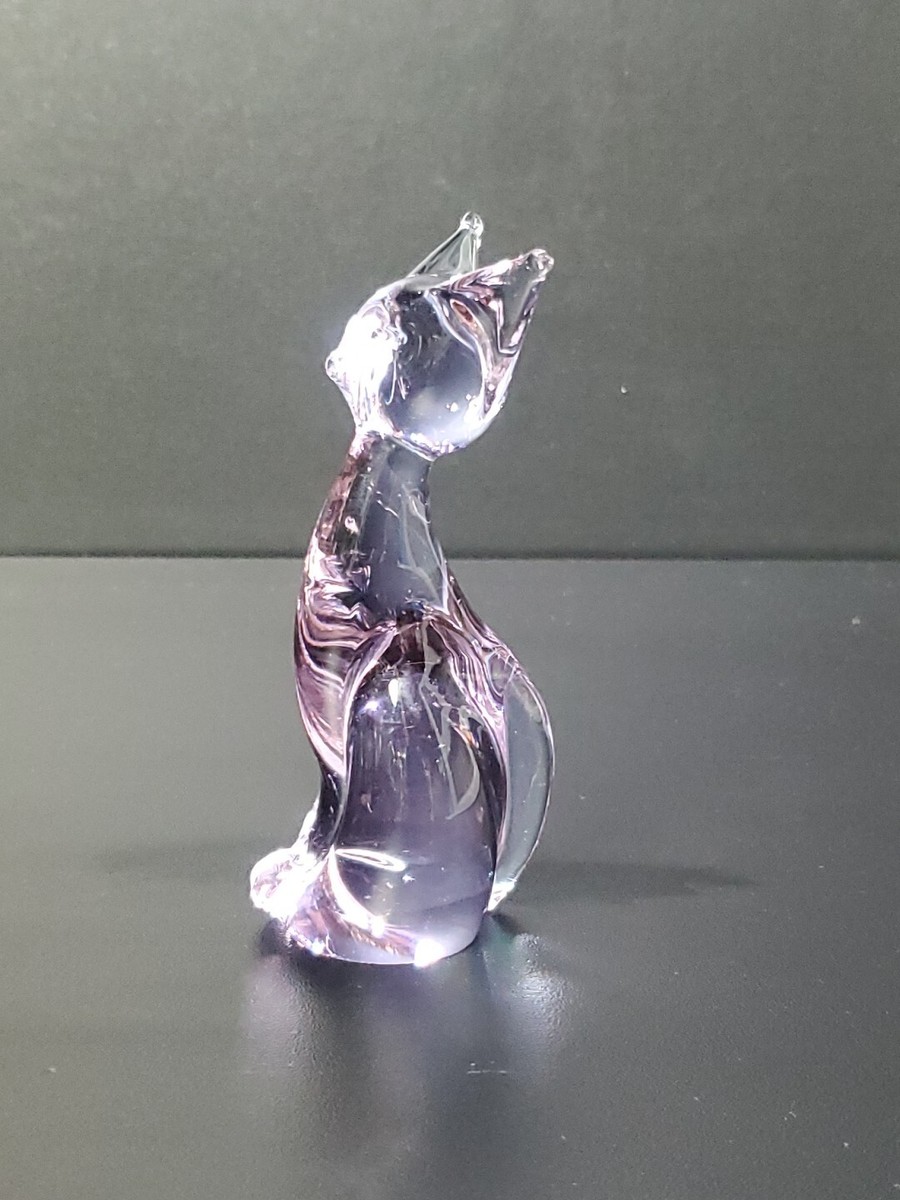置物 Murano , antique Murano Neodymium Alexandrite Lilac 4” Art Glass Cat | eBay