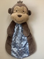 Carter's Just One You Monkey Lovey Rattle Plush Blue Brown Polka Dots Baby Toy