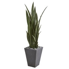 Nearly Natural 57  Sansevieria Artificial Plant In Slate Planter Home Decor