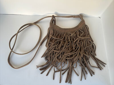 American Eagle Brown Suede Fringed Shoulder Bag | eBay display picture 1