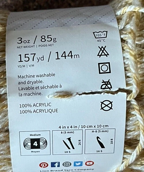 Hilo marca León "bronceado/blanco" 18 madejas #1085 Foto 4 de 4