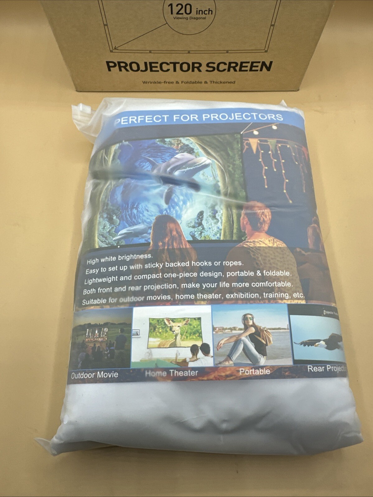 Homemaxs Projector Screen~ 120 Inch Viewing Diagonal~ 16:9 HD