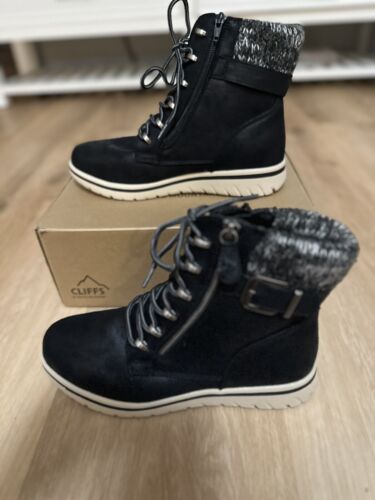 Cliffs White Mountain Women's 10W Hearten Lace Up Hiking Boot Black Fabric
