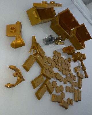 Lego Lot of 71 Gold pieces Coins Ingots bars treasure chests castle ...