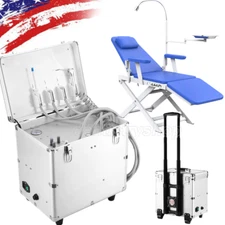 Dental Mobile Delivery Unit Portable Rolling Box Air Compressor Suction 4H/Chair