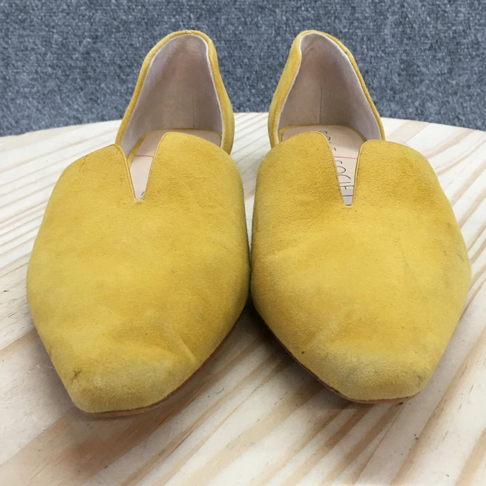 Sole Society Shoes Womens 9 M Benna D'orsay Flats Yellow Leather Pointed Casual - Image 4 of 4