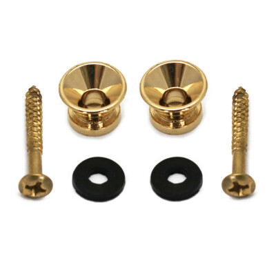 Guitar Strap Buttons End Pins Locks for Guitar Bass Ukulele Mandolin Metal Gold