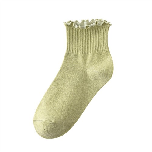 5 Pairs Women Ruffle Edge Comfy Short Socks Cotton Solid Summer Soft Ankle Socks - Picture 19 of 26