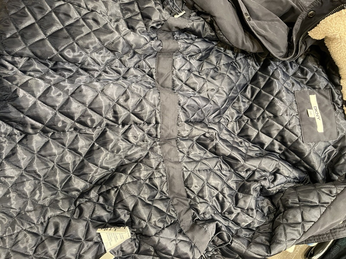 期間限定! DKNY フロント ケープ ジャケット DKNY Women's Parka Coat Faux Fur Trim Hood Front Zipper