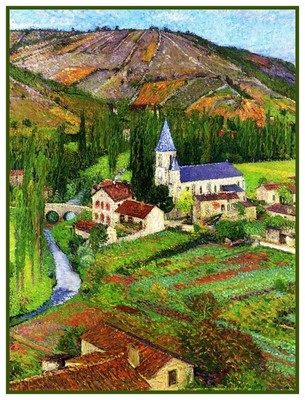 Kirche in Labastide Französisch Impressionist Henri Martin Abgezähltes X Stich