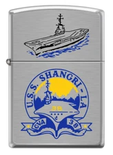 USS Shangri-La (CVA-38) Aircraft Carrier Zippo MIB  Brushed Chrome 