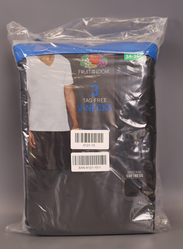 Fruit of the Loom Men's 6-Pack T-Shirts V- Neck/ Color Black-Gray ...