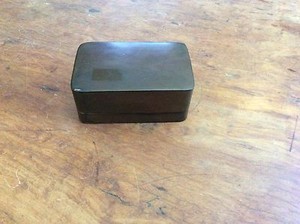 A Good Simple Scholar's Wooden Seal Box Original Lacquer And Calligraphy Chinese