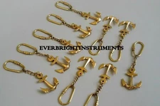 Brass Marine Anchor Key Ring Nautical Golden Finish Vintage New Lot 40 Pcs Style