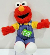 Talking Singing Elmo ABCs Alphabet Letter E Overalls Fisher Price Plush Toy ABCD
