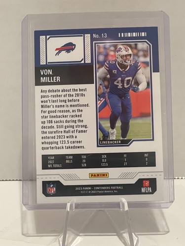 2023 Contenders Football #13 Von Miller  - Red Game Ticket - Picture 2 of 2