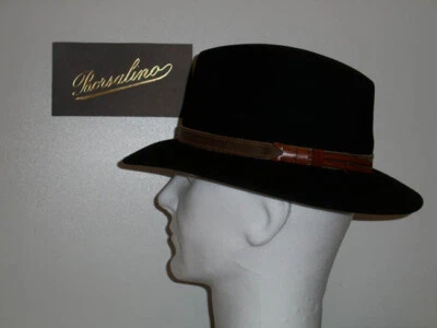 Chapeau BORSALINO En Feutre De Lapin Modèle Casual NOIR Taille 62 - Photo 1/2
