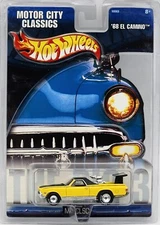 HOT WHEELS 2002 WALMART EXCL. MOTOR CITY CLASSICS YELLOW 1968 CHEVY EL CAMINO!