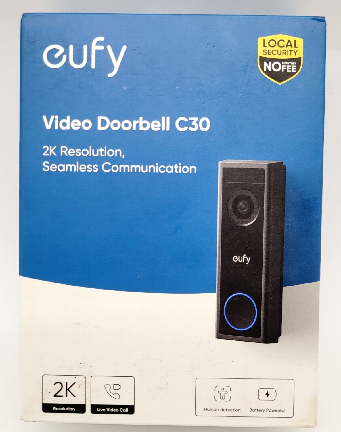 Eufy C30 2K Video Doorbell with Clear Two-Way Communication-image